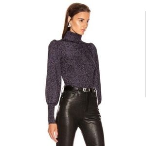 ALC Karla Metallic Turtleneck Top